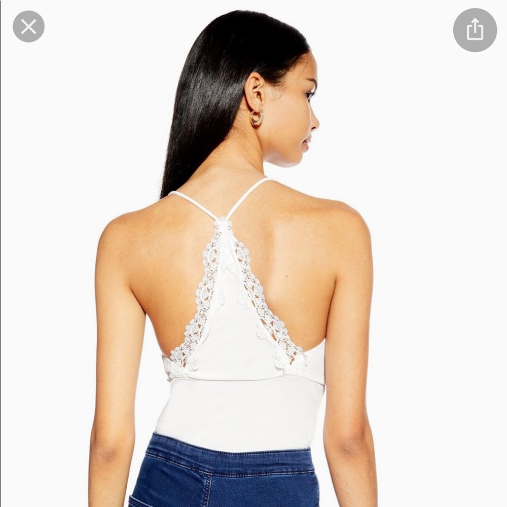 TOPSHOP Ribbed Lace Bodysuit - Picture 2 of 4